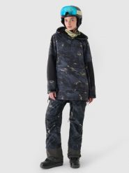 4F Spodnie snowboardowe membrana 10000 damskie - multikolor M. Brązowe spodnie materiałowe damskie 4f, bez wzorów, z dzianiny, sportowe. W wyprzedaży za 299.99 zł.