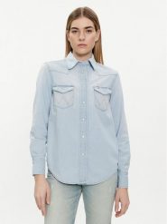 Wrangler Koszula jeansowa 112351961 Niebieski Regular Fit. Niebieskie koszule damskie Wrangler, m, bez wzorów, z bawełny, bez kołnierzyka, bez ramiączek. Za 209.99 zł.