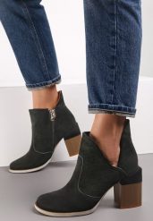 Czarne Botki Pirelous. Czarne botki damskie Renee, z jeansu, boho, za kostkę, bez obcasa, na obcasie, bez zapięcia. Za 59.99 zł.