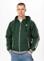 Kurtka przejściowa męska Pitbull z kapturem Whitewood. Zielone kurtki męskie PITBULL, m, z aplikacjami, z materiału, klasyczne, z kapturem. Za 249.00 zł.