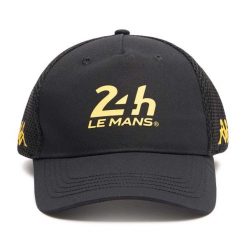 Czapka z daszkiem Kappa Esemy 24H Le Mans. Czarne czapki męskie Kappa, bez wzorów, z bawełny, sportowe. Za 237.00 zł.