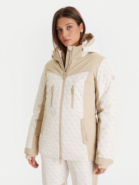 Guess Kurtka narciarska W5BL77 W3272 Beżowy Regular Fit. Brązowe kurtki narciarskie i snowboardowe damskie Guess, xs, z aplikacjami, z syntetyku, bez kaptura, narciarskie. Za 759.99 zł.