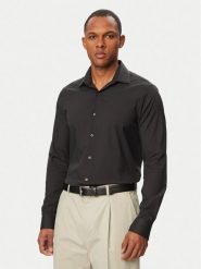 Calvin Klein Koszula LV019EU092 Czarny Slim Fit. Czarne koszule męskie CALVIN KLEIN, m, bez wzorów, z syntetyku, bez kołnierzyka, bez ramiączek. Za 409.99 zł.