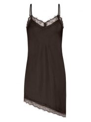 Sublevel Sukienka w kolorze ciemnobrązowym rozmiar: L/XL. Brązowe sukienki damskie Sublevel, l, bez wzorów, z koronki, z asymetrycznym kołnierzem, bez ramiączek, midi, asymetryczne. Za 104.99 zł.