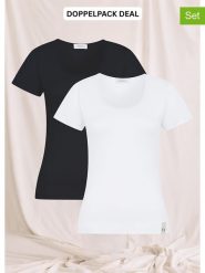 Cotton Candy Koszulki (2 szt.) "Banina O" w kolorze czarno-białym rozmiar: M. Białe t-shirty damskie Cotton Candy, m, bez wzorów, bez kołnierzyka. Za 118.01 zł.