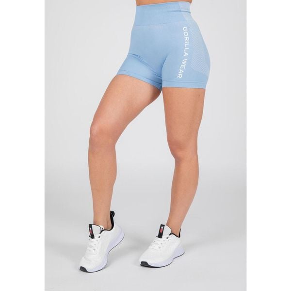 Selah Bezszwowe Szorty ight Niebieski. Niebieskie spodenki sportowe damskie GORILLA WEAR, l, na fitness i siłownię. Za 186.00 zł.