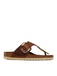 Birkenstock Japonki Gizeh Big Buckle 1018785 Brązowy. Brązowe klapki damskie Birkenstock, bez wzorów, ze skóry, bez obcasa. Za 599.99 zł.