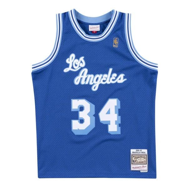 Koszulka tank Mitchell & Ness Nba Swingman Los Angeles Lakers Shaquille O'neal. Niebieskie t-shirty sportowe męskie Mitchell & Ness, m, z materiału, bez ramiączek, do koszykówki. Za 559.00 zł.