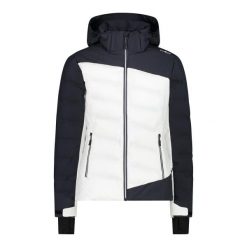 Kurtka damska narciarska CMP 34W4596. Białe kurtki narciarskie i snowboardowe damskie CMP, xs, bez wzorów, bez kaptura, narciarskie. W wyprzedaży za 765.65 zł.