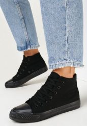 Czarne Trampki Sznurowane z Gumowym Noskiem Bellamara. Czarne trampki i tenisówki damskie Born2be, bez wzorów, z gumy. Za 39.99 zł.