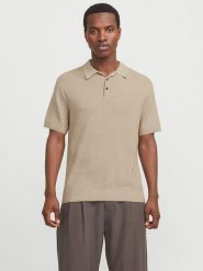Jack & Jones Koszulka polo "Jprcccooper" w kolorze beżowym rozmiar: L. Brązowe koszulki polo męskie Jack & Jones, l, bez wzorów, z bawełny, bez ramiączek. Za 101.23 zł.