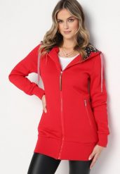 Czerwona Bluza z Polarem i Kapturem Laissete. Czerwone bluzy z kapturem damskie Born2be, s, z polaru. Za 59.99 zł.