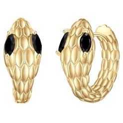 Yokoamii Kolczyki kólka waz z pozlacanego mosiadzu z Zirkonia Kolczyki koła 1 ct Damski. Czarne kolczyki damskie Yokoamii, z cyrkonią, pozłacane. Za 149.99 zł.