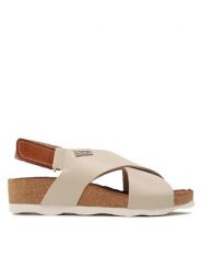 Pikolinos Sandały W9E-0912 Écru. Sandały damskie Pikolinos, bez wzorów, ze skóry, bez obcasa, na płaskiej podeszwie. Za 529.99 zł.