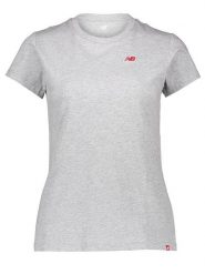 New Balance Koszulka w kolorze szarym rozmiar: XS. Szare bluzki damskie New Balance, xs, bez wzorów, z bawełny, bez kołnierzyka, bez ramiączek. Za 65.69 zł.