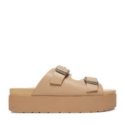 Klapki G-Star. Brązowe klapki damskie G-Star, bez wzorów, bez obcasa. Za 209.99 zł.