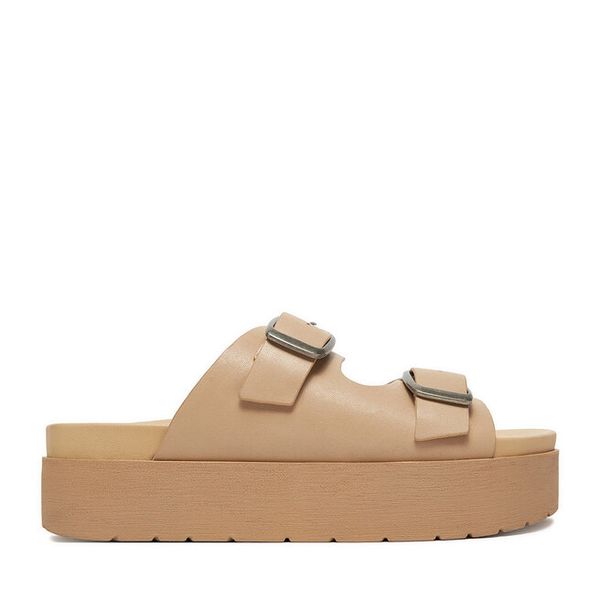 Klapki G-Star. Brązowe klapki damskie G-Star, bez wzorów, bez obcasa. Za 209.99 zł.