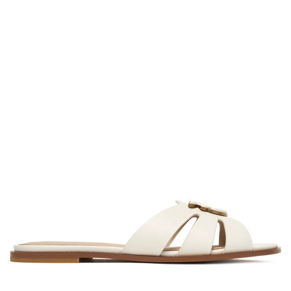 Klapki PINKO. Białe klapki damskie Pinko, bez wzorów, bez obcasa. Za 919.99 zł.