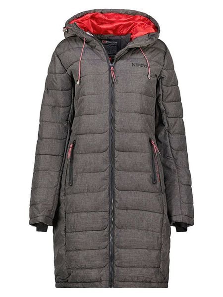 Geographical Norway Płaszcz pikowany "Aroma" w kolorze szarym rozmiar: L. Szare płaszcze damskie Geographical Norway, l, bez wzorów. Za 214.19 zł.