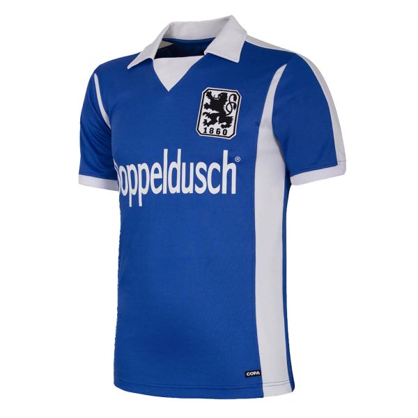 Koszulka retro dla dorosłych - TSV 1860 Monachium 1980/81 - Niebieski. Niebieskie t-shirty sportowe męskie COPA FOOTBALL, l, z bawełny, bez ramiączek, do piłki nożnej. Za 339.46 zł.