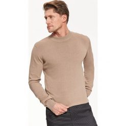 SWETER PÓŁGOLF DŁUGI RĘKAW MĘSKI. Szare swetry męskie TOP SECRET, l, bez wzorów, z bawełny, bez kołnierzyka. W wyprzedaży za 29.99 zł.