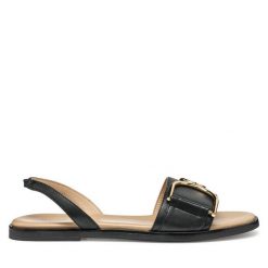 Sandały Geox. Czarne sandały damskie Geox, bez wzorów, bez obcasa, na płaskiej podeszwie. Za 339.99 zł.