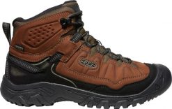 Buty trekkingowe męskie Keen Targhee Iv Mid Wp. Brązowe buty trekkingowe męskie Keen, z materiału, za kostkę, bez zapięcia, trekkingowe. Za 884.00 zł.