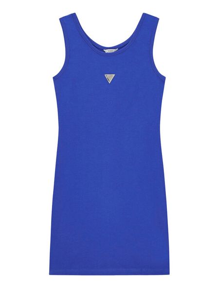 Guess Sukienka codzienna J6GK30 J1314 Niebieski Slim Fit. Niebieskie sukienki dziewczęce Guess, z aplikacjami, z bawełny, bez ramiączek. Za 139.99 zł.