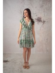 Lula Natura Sukienka w kolorze khaki rozmiar: onesize. Brązowe sukienki damskie Lula Natura, bez wzorów, z wiskozy, bez kołnierzyka, bez ramiączek, midi. Za 158.10 zł.