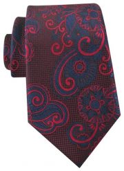 Krawat Męski - Angelo di Monti - Bordo, Duże Kwiaty. Czerwone krawaty i muchy męskie Angelo di Monti, bez wzorów, z tkaniny, eleganckie. Za 45.00 zł.