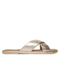 Klapki Tamaris. Żółte klapki damskie Tamaris, bez wzorów, bez obcasa. Za 249.99 zł.