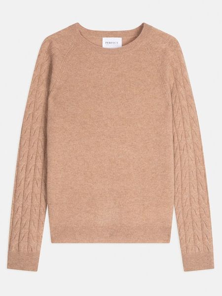 Perfect Cashmere Kaszmirowy sweter "Sorella" w kolorze beżowym rozmiar: XL. Brązowe swetry klasyczne damskie Perfect Cashmere, xl, z kaszmiru, bez kołnierzyka. Za 319.13 zł.