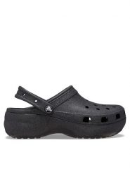 Crocs Klapki Classic Platform Glitter Clog W 207241 Czarny. Czarne klapki damskie Crocs, bez wzorów, z tworzywa sztucznego, bez obcasa. Za 289.99 zł.