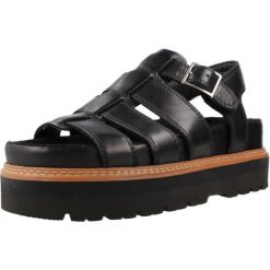 Sandały CLARKS ORIANNA TWIST Czarny. Czarne obuwie trekkingowe damskie Clarks, bez wzorów, ze skóry, bez obcasa. Za 280.99 zł.