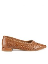Sergio Bardi Baleriny WI40-F1101-01SB Brązowy. Brązowe baleriny damskie Sergio Bardi, bez wzorów, ze skóry, bez obcasa. Za 299.99 zł.