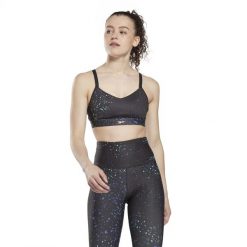 Damski biustonosz w plamki Reebok Lux Multi-Colored. Czarne biustonosze sportowe damskie Reebok, bez wzorów. Za 169.90 zł.