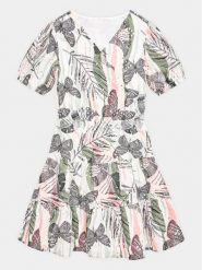 Guess Sukienka codzienna J3GK04 WFGJ0 Kolorowy Regular Fit. Sukienki dziewczęce Guess, z aplikacjami, z bawełny, bez ramiączek. Za 249.99 zł.