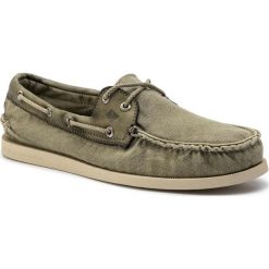Mokasyny SPERRY - SSTS13071 Canvas Olive. Zielone mokasyny męskie Sperry, z materiału. W wyprzedaży za 229.00 zł.