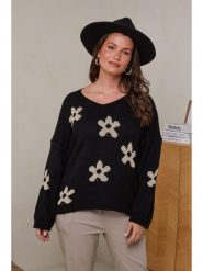 Curvy Lady Sweter w kolorze czarnym rozmiar: 40/42. Czarne swetry klasyczne damskie Curvy Lady, ze splotem, bez kołnierzyka. Za 114.98 zł.