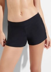 Szorty kąpielowe z figami wewnętrznymi. Czarne bikini damskie bonprix, bez wzorów. Za 67.99 zł.