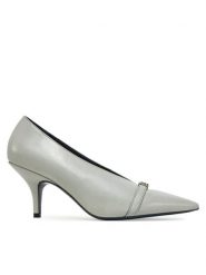 Patrizia Pepe Szpilki 8Z0097/L048-S702 Szary. Szare szpilki Patrizia Pepe, bez wzorów, ze skóry, bez obcasa. Za 689.99 zł.