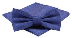 Męska Mucha z Poszetką Alties - Niebieski Melanż. Niebieskie krawaty i muchy męskie Alties, bez wzorów, eleganckie. Za 54.00 zł.
