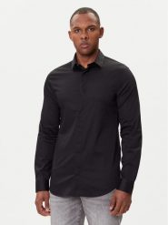 Armani Exchange Koszula XM001867 AF10192 UC001 Czarny Slim Fit. Czarne koszule męskie Armani Exchange, m, bez wzorów, z bawełny, bez kołnierzyka, bez ramiączek. Za 409.99 zł.