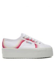 Superga Tenisówki Round Stripes 2790 S4128TW Biały. Białe trampki i tenisówki damskie Superga, bez wzorów, z materiału. Za 219.99 zł.
