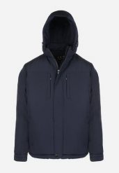 Granatowa Kurtka Zimowa Plus Size Mema. Niebieskie kurtki męskie Born2be, na zimę, m, bez wzorów, z tkaniny, bez kaptura. Za 269.99 zł.