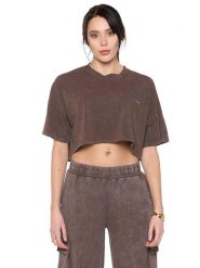 Koszulka na co dzień na siłownię. Brązowe bluzki sportowe damskie LEONE 1947 APPAREL, s, bez wzorów, bez ramiączek. Za 164.19 zł.