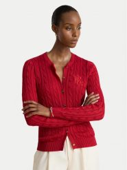 LAUREN RALPH LAUREN Kardigan 200P14040503 Czerwony Regular Fit. Czerwone kardigany damskie Lauren Ralph Lauren, xl, bez wzorów, z bawełny. Za 806.99 zł.
