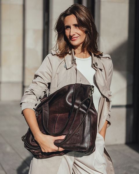 Torebka damska shopper A4 skóra naturalna - MARCO MAZZINI brąz caffe. Brązowe shopper bag damskie bez wzorów, ze skóry, bez dodatków. Za 599.00 zł.