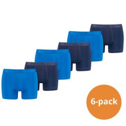Puma Sportowe bokserki z mikrofibry, 6 szt. Niebieskie. Niebieskie bokserki męskie Puma, bez wzorów, z elastanu. Za 303.99 zł.
