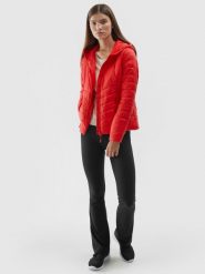 4F Kurtka puchowa Primaloft Black Eco damska - czerwona S. Czerwone kurtki damskie 4f, na zimę, s, bez wzorów, z puchu, z kapturem. Za 499.99 zł.